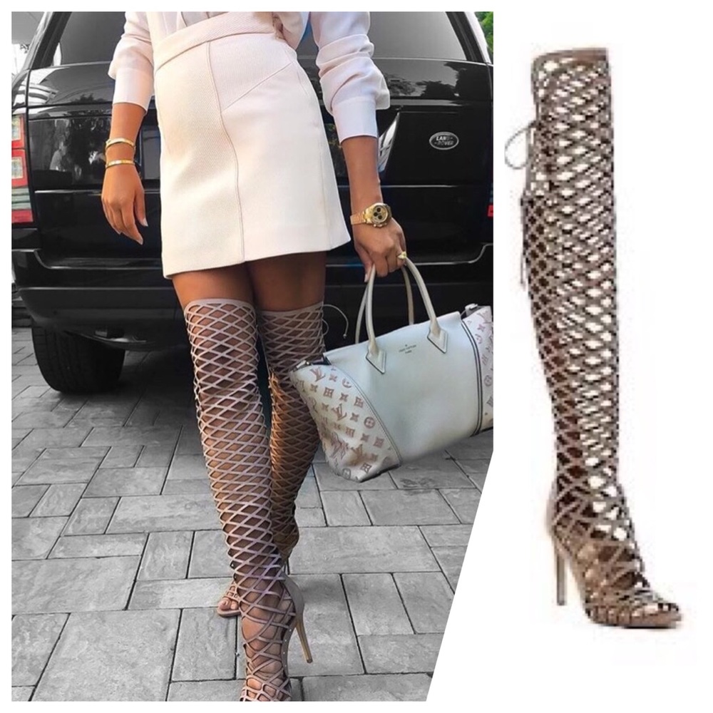 As seen on Celebrities Schutz Suede Cage Boots 6.5